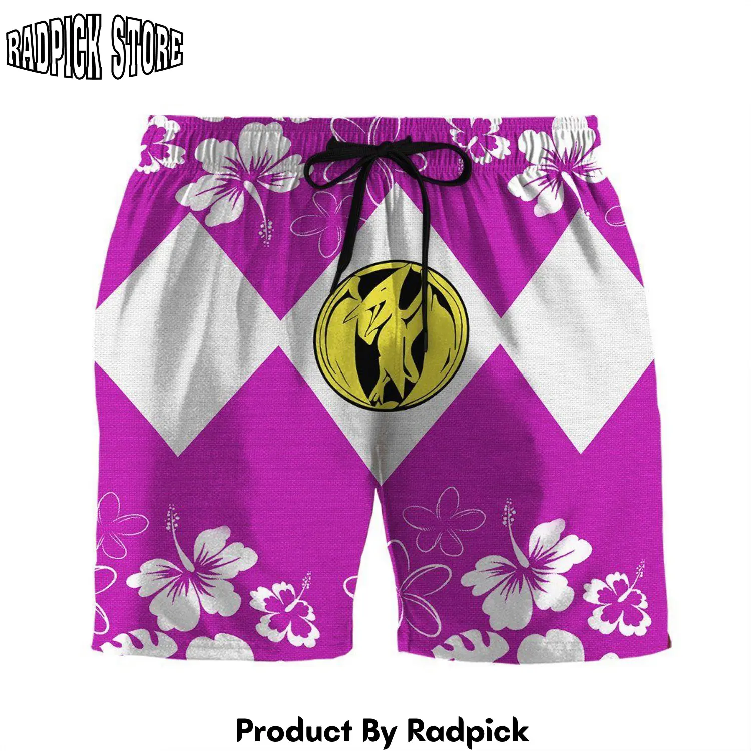 Radpick 3d mighty morphin power ranger pink beach short rp631349